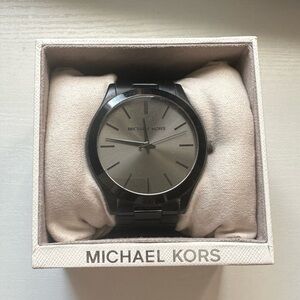 MICHAEL KORS Oversized Slim Runway Black-Tone Watch